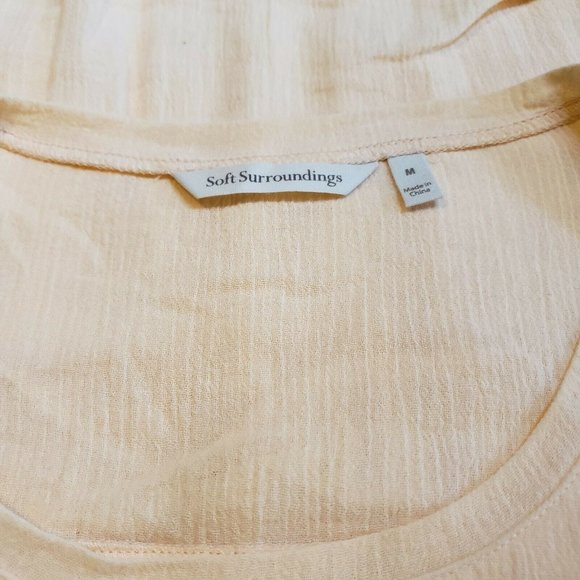 Soft Surroundings Sleeveless Womens Top, Ruffled Back, Peach, Sz M - Picture 7 of 8